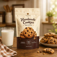 Sacs en plastique personnalisés imprimés pour aliments, sacs auto-scellants, sacs en film polyester de qualité alimentaire, empêchent les biscuits de s'abîmer
