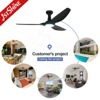 Ventilateur de plafond silencieux 1stshine à montage encastré, design moderne professionnel, avec lumière LED, excellent vendeur, directement de l'usine, pour la décoration intérieure