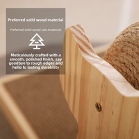 WINNERS-TQXM MY001 Simplicity Griffoir pour chat en bois massif durable avec boule de sisal et coussin en carton ondulé pour l'auto-entretenement