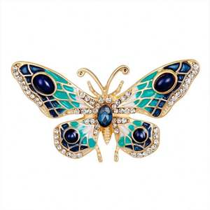 Broches de Lujo para Mujer con Mariposas Esmaltadas, Broche Vintage de Cristal y Perlas para Dama, Joyería, Ropa, Insignias, Corsage - Product Image 4