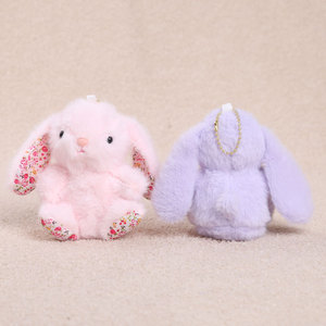 Kawaii Bunny Plush Keychain Soft Fluffy Rabbit Plush Bag Pendant <b>Cute</b> Animal Doll <b>Keyring</b> Girls Backpack Decor Gift - Product Image 2