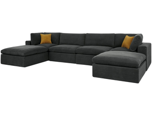 Modular <b>Sectional</b> <b>Sofa</b>, Cloud <b>Sofa</b>, <b>Oversized</b> U-Shaped <b>Sectional</b>, High-Density Foam Couch, Deep Seat <b>Sofa</b> - Product Image 1