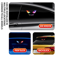 Lampe LED Solaire pour Vitre de Voiture Effet Œil de Démon, Induction Vibratoire Dynamique, Avertisseur de Frein Arrière, Lampe Ambiante Sans Fil à Ventouse, Yeux de Diable
