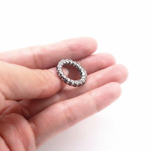 Cuentas Circulares de Calavera de Acero Inoxidable yunique para Fabricación de Pulseras, Componentes de Joyería Redondos de Metal 316L GZY-PJ003 - Product Image 4