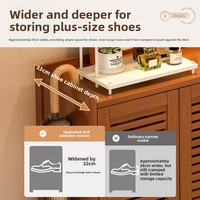 Meuble à chaussures intégré pour entrée, grande capacité, en bambou, multifonctionnel, pour couloir, de luxe, moderne, autoportant