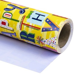 Custom Eco-Friendly Party Theme Gift <b>Wrap</b> <b>Paper</b> <b>Roll</b> 100GSM Double Sided Coated Art <b>Paper</b> Recyclable Digital Printing Compatible - Product Image 1