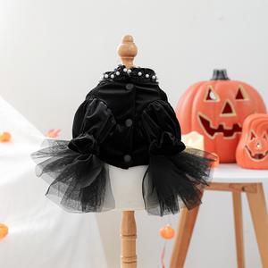 Perlengkapan Hewan Peliharaan <span class=keywords><strong>2026</strong></span> Musim Gugur Musim Dingin Pakaian Hewan Peliharaan Halloween Anjing Kecil Kucing Pakaian Hewan Peliharaan Baru Gaun Pengantin Sahara Rose Hitam Rok Kain Kasa - Product Image 4