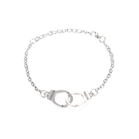 ZRM Collier menottes rétro en alliage style bohème européen et américain, Bracelet à lettres gris, Chaîne de clavicule, Accessoires de mode pour femmes