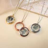 Pendentif quantique énergétique classique personnalisé double face en acier inoxydable plaqué or 18 carats, motif douze constellations, forme lettre tendance