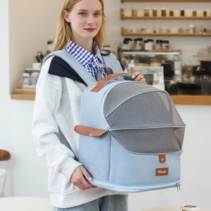 Tas Ransel Hewan Peliharaan Anjing Kucing Lipat Portable Kapasitas Besar, Dapat Disesuaikan, Bernapas, dan Dapat Diperluas, Laris untuk Aktivitas Luar Ruangan - Product Image 4