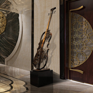 Estilo náutico, arte decorativo de Metal, artículos de decoración de guitarra, decoración de boda, instrumentos musicales, técnica de fundición de acero - Product Image 4