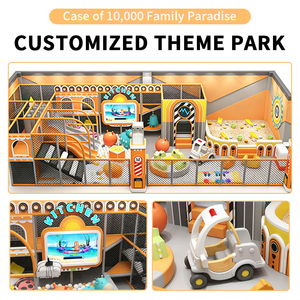 Équipement de terrain de jeu intérieur pour enfants sur le thème de l'orange avec toboggan et <span class=keywords><strong>bac</strong></span> à <span class=keywords><strong>sable</strong></span> pour centre de jeux scolaire, en PVC/PE - Product Image 5