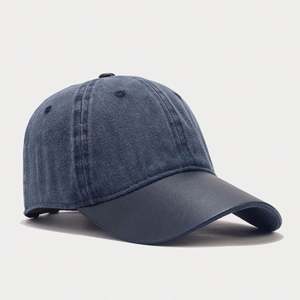 Gorra de béisbol/golf vintage de cuero con borde de color, visera suave, estilo europeo-americano, gorra deportiva con visera de pico de pato para mujer y hombre - Product Image 4