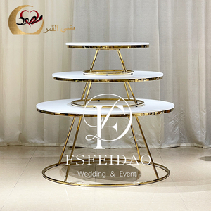 Muebles Modernos para Hoteles, Decoración para Bodas, Mesa Redonda con Estructura de Acero Inoxidable y Tablero de MDF - Product Image 4
