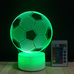 3d Lighting Fixture Football LED Table Night Lamp Remote Control RGB 7 Colors Changing Indoor Night Lights Illusion Lamp