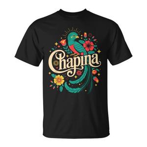 T-shirt Chapina Guatemalan Pride con design Quetzal Bird, stampa serigrafica, girocollo, manica corta, unisex, per adulti - Product Image 1