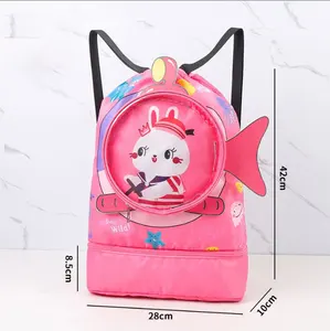 New swimming bag for kids Swimming storage bag Portable drawstring backpack Dry and wet separation toiletry kit