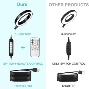 120MM Eye protection Learn Reading Clamp Aluminum Alloy Metal Round Clip 3500k-6000k Lumens Led Desk <b>Lamp</b> with <b>Remote</b> - Product Image 5