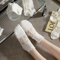 5 paires/lot été court femmes blanc chaussettes bas Tube Cool chaussettes ensemble mignon impression cheville pied couverture mode nouveau Kawaii chaussette