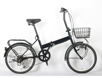 Vélo pliant adulte personnalisé de 20 pouces, fourche en acier au carbone, 6 vitesses, frein V pliable, capacité de charge de 120 kg, vente en gros