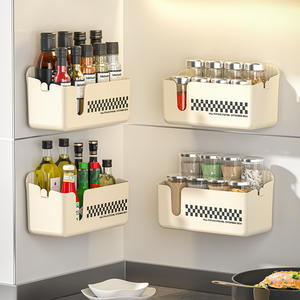 Boîte de rangement murale rectangulaire pour cuisine, sans perçage, pour épices, ail, gingembre et condiments, organisateur domestique - Product Image 1