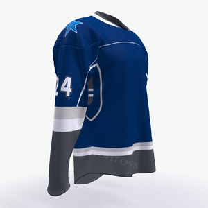 เสื้อฮอกกี้ออกแบบเองตามขนาดที่ต้องการ ชุดกีฬาทีม เสื้อท็อปส์ พิมพ์ลายดิจิตอลแบบซับลิเมชั่น บริการ OEM ฮอกกี้น้ำแข็ง ปักลาย แห้งเร็ว - Product Image 6