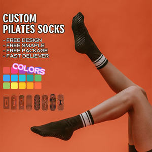 Chaussettes de yoga antidérapantes BiLu de haute qualité, épaisses, jaunes citron et respirantes, vente en gros, personnalisables pour femmes - Product Image 1