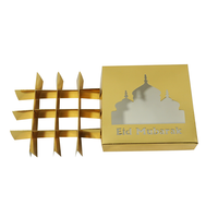 Eid Umrah Mubarak Ramadan Dekorationen Süßigkeiten Schokolade Kuchen Nuss Makronen Baklava Verpackung Geschenkbevorzugung Box mit 16 Fächern