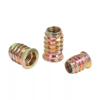 Inserts filetés hexagonaux en acier au carbone zingué, métriques et impériaux, avec bride, pour assemblage de meubles en bois
