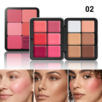 Palette de blush en métal 12 couleurs multi-usages HANDAIYAN, palette de maquillage pour le visage, correcteur, illuminateur, contouring, fini mat