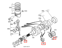 Jeu de roulements principaux 1G958-23750/1E051-23755 pour moteur diesel 3 cylindres D722/D722-EBB, vilebrequin, 3 paires + 1 bagues STD/+0,20 mm