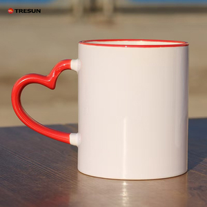 Logo <span class=keywords><strong>personnalisé</strong></span> en gros sublimation imprimé tasses personnalité bricolage 11oz 320ml coeur poignée blancs tasses à café en céramique blanche pour <span class=keywords><strong>cadeau</strong></span> - Product Image 3