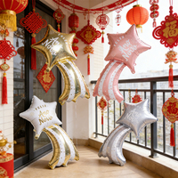 Ballons gonflables décoratifs de grande taille, motif météore multicolore, forme 89*47 cm, ballon de fête pour le Nouvel An, Feliz Ano Nuevo