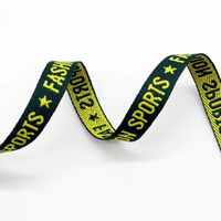 Cinta elástica plana de poliéster con logotipo de color personalizado al por mayor, cinta Jacquard de 10mm, cinta para el cuello de la camisa impresa