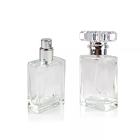 Flacon de parfum en verre vaporisateur de luxe, vide, couleur noire, rectangle, diffuseur d'huiles, récipient cosmétique, rechargeable, emballage de parfum