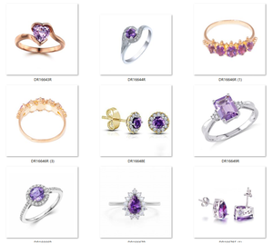 <b>Man</b>-made Mexican Engagement Blue Fire Opal with Amethyst 925 Sterling Silver Woman's <b>Rings</b> DR032846R - Product Image 3