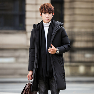 Chaqueta larga de los hombres Sección Juventud Slim pato blanco abajo engrosamiento con capucha de invierno de los hombres venta al por mayor - Product Image 2