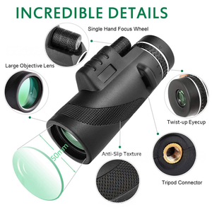 Monocular Ergonómico Antideslizante 40x60 HD con Lente BAK7 FMC con Revestimiento Verde, Impermeable, Antivaho, 255g, Portátil, para Observación de Aves al Aire Libre - Product Image 3