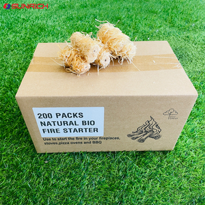 SUNRICH Easy to Use Waterproof Campfire <strong>Firelighters</strong> 200pcs Natural Fire Starters-Bamboo Charcoal Wood Wool 8-10 Mins Duration - Product Image 2