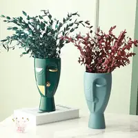 北欧の花瓶2021インドの芸術の家の装飾クリエイティブフラワーアレンジメントGezichtVaas北欧スタイルの卓上面白い顔セラミック花瓶