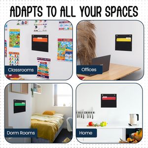 1 Pocket <b>File</b> Pocket Chart Black Durable Wall Hanging <b>Organizer</b> for Classroom Office Home - Product Image 5