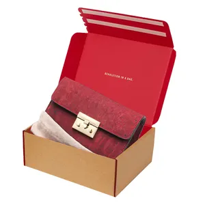 Personalizado impreso monedero bolsos embalaje envío zip Box bonitas cajas de paquete para bolsos de lujo