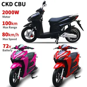 High performance 2000w 72v 80km/h speed electric bike scooter moped motorcycle