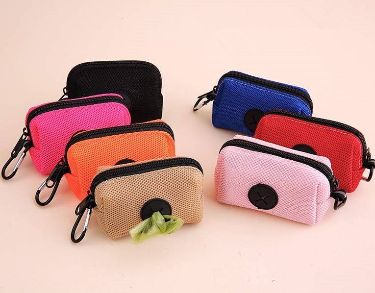 Pet Supplies Wholesale Dog Outdoor Garbage Storage Bag Portable Zipper Pvc And Mesh Dog Poop Bag Holder Dispenser
