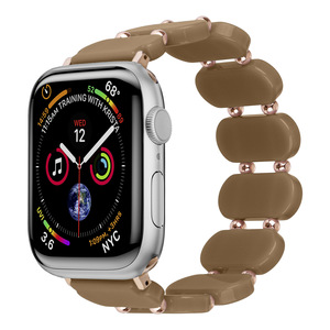 Bracelet élastique à perles ovales pour Apple Watch, 20 mm, 22 mm, avec fermoir à pression, bracelet en métal pour Apple Watch - Product Image 4