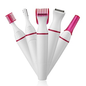 Tondeuse à cheveux multifonctionnelle 5 en 1, rasoir électrique pour l'épilation des sourcils et du corps, matériau ABS blanc - Product Image 1