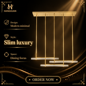 Lámpara de Araña Lineal Triple de Cristal K9 de Lujo <span class=keywords><strong>para</strong></span> Comedor, Cocina, Restaurante Posmoderno Minimalista, Salón de Banquetes <span class=keywords><strong>para</strong></span> Bodas - Product Image 1
