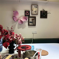 Grandes fleurs papillon 3D faites à la main en papier crêpe rose dégradé pour toile de fond de scène de mariage et accessoires de photographie