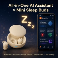 Écouteurs sans fil BT 2G à pression zéro pour le sommeil, avec ajustement confortable pour dormir sur le côté et suivi de santé IA pour un repos de nuit complet