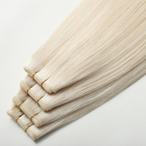 Extensions de cheveux humains fines et invisibles de conception nouvelle, blond platine blanc, cheveux russes alignés sur la cuticule, cheveux Remy pour salon - Product Image 1